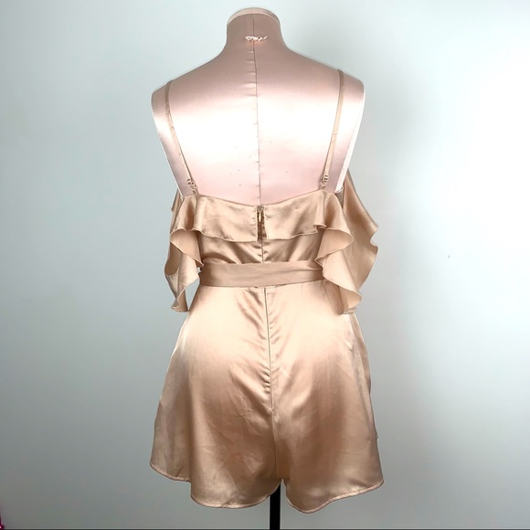 Urban Outfitters Champagne Silk Romper - Picture 3 of 4